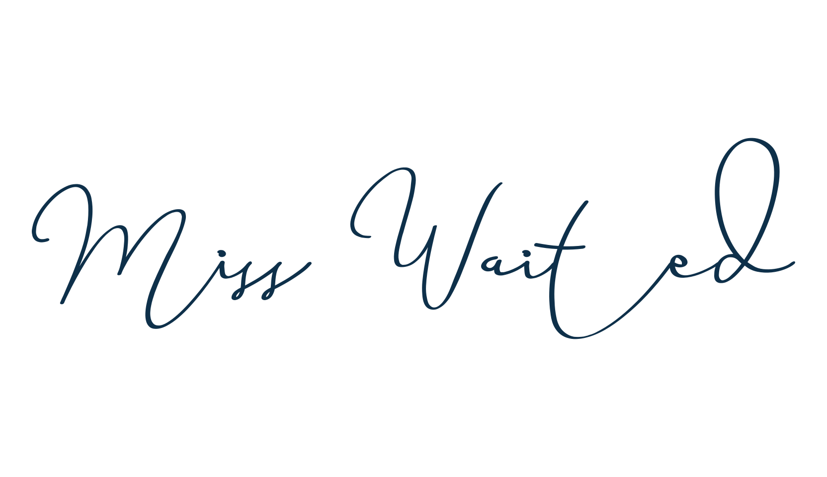 Miss Waited, script handwritten fancy decorative calligraphy font preview