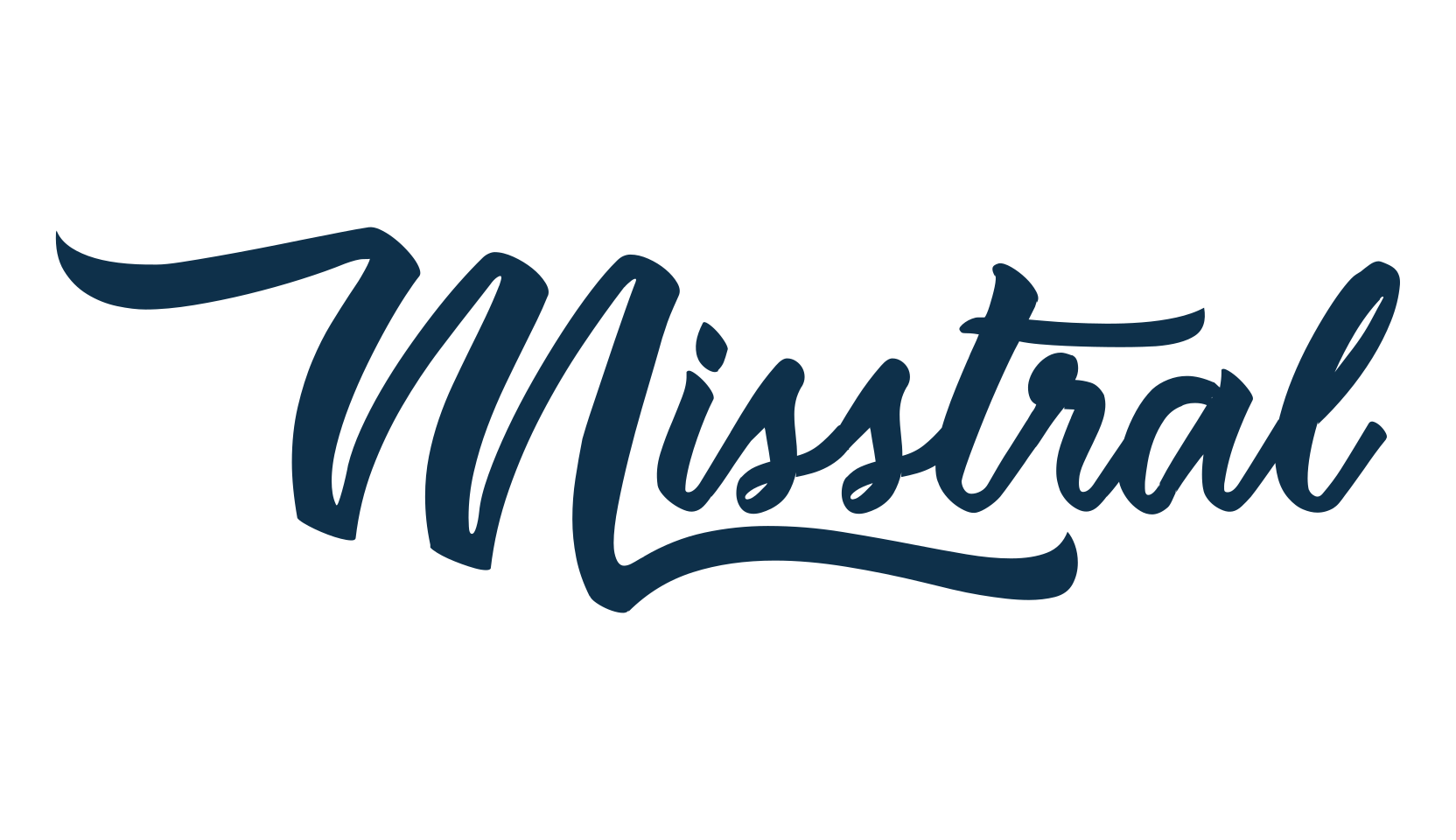 Misstral, script brush fancy decorative calligraphy font preview