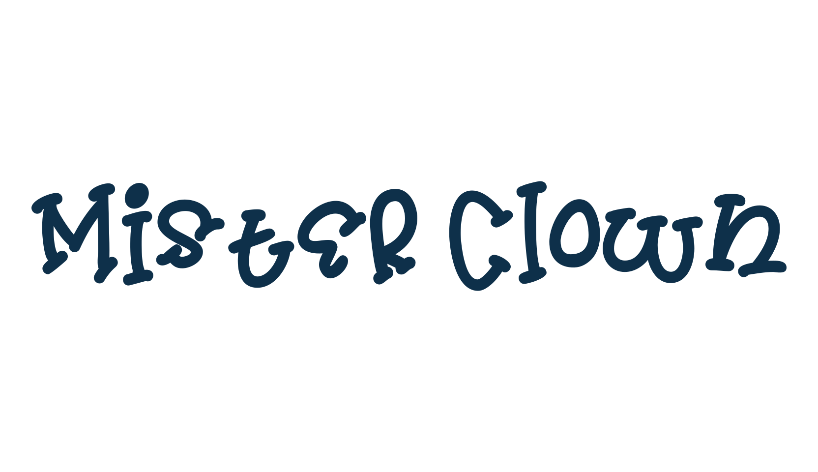 Mister Clown, fancy cartoon decorative font preview