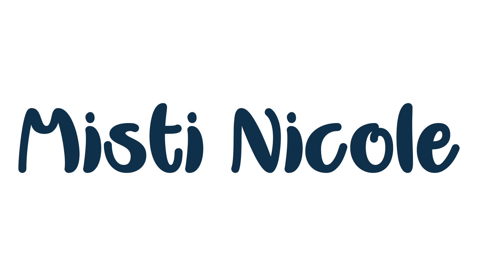 Misti Nicole, fancy various decorative script calligraphy font preview