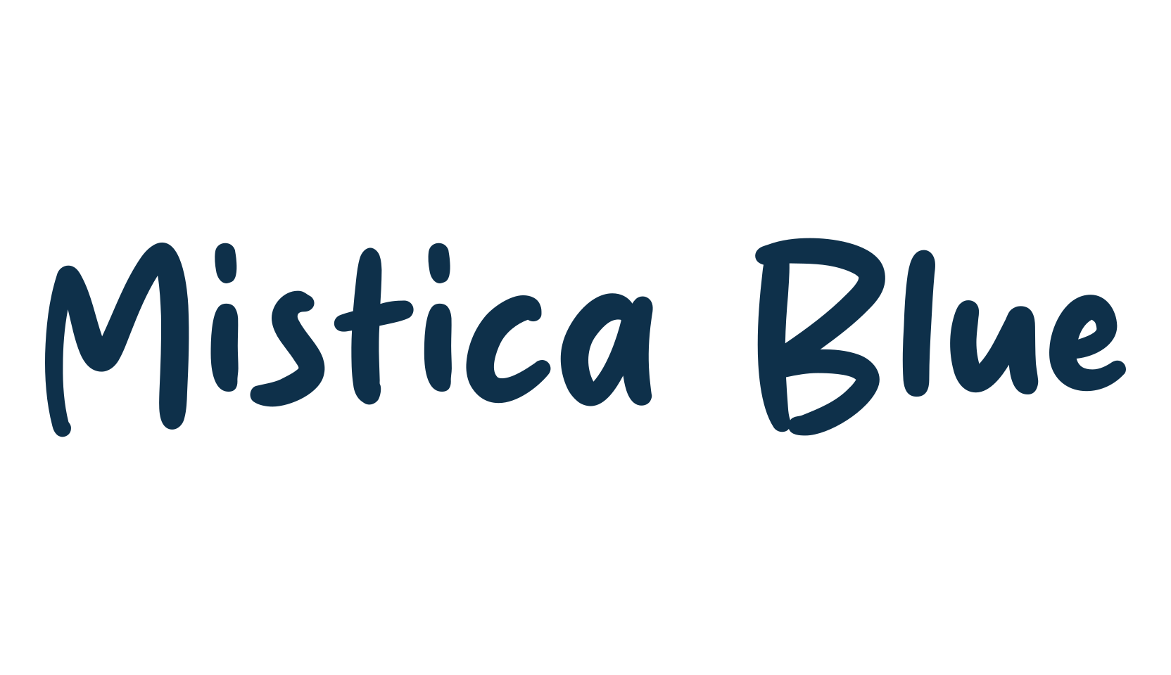 Mistica Blue, script handwritten fancy decorative calligraphy font preview