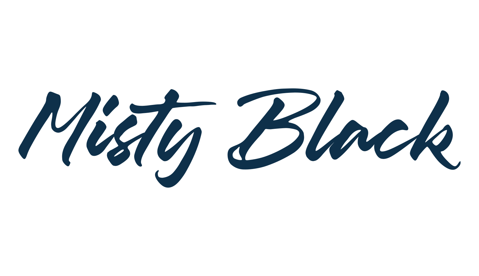Misty Black, script handwritten fancy decorative calligraphy font preview