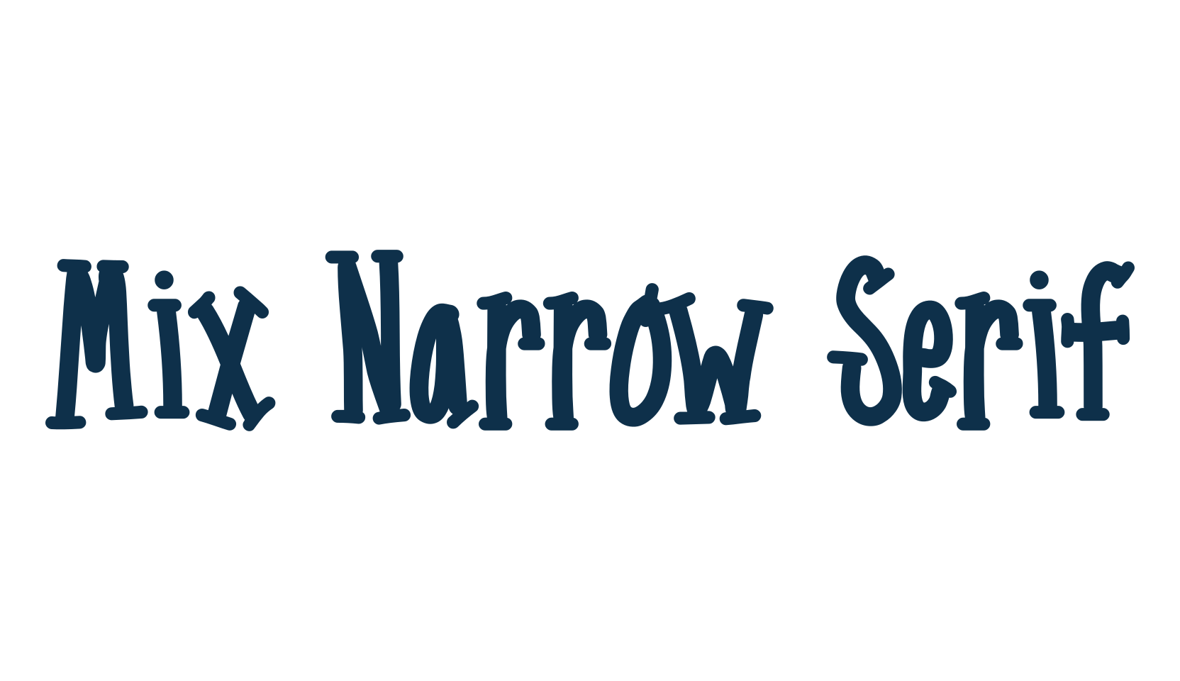 Mix Narrow Serif, cartoon font preview