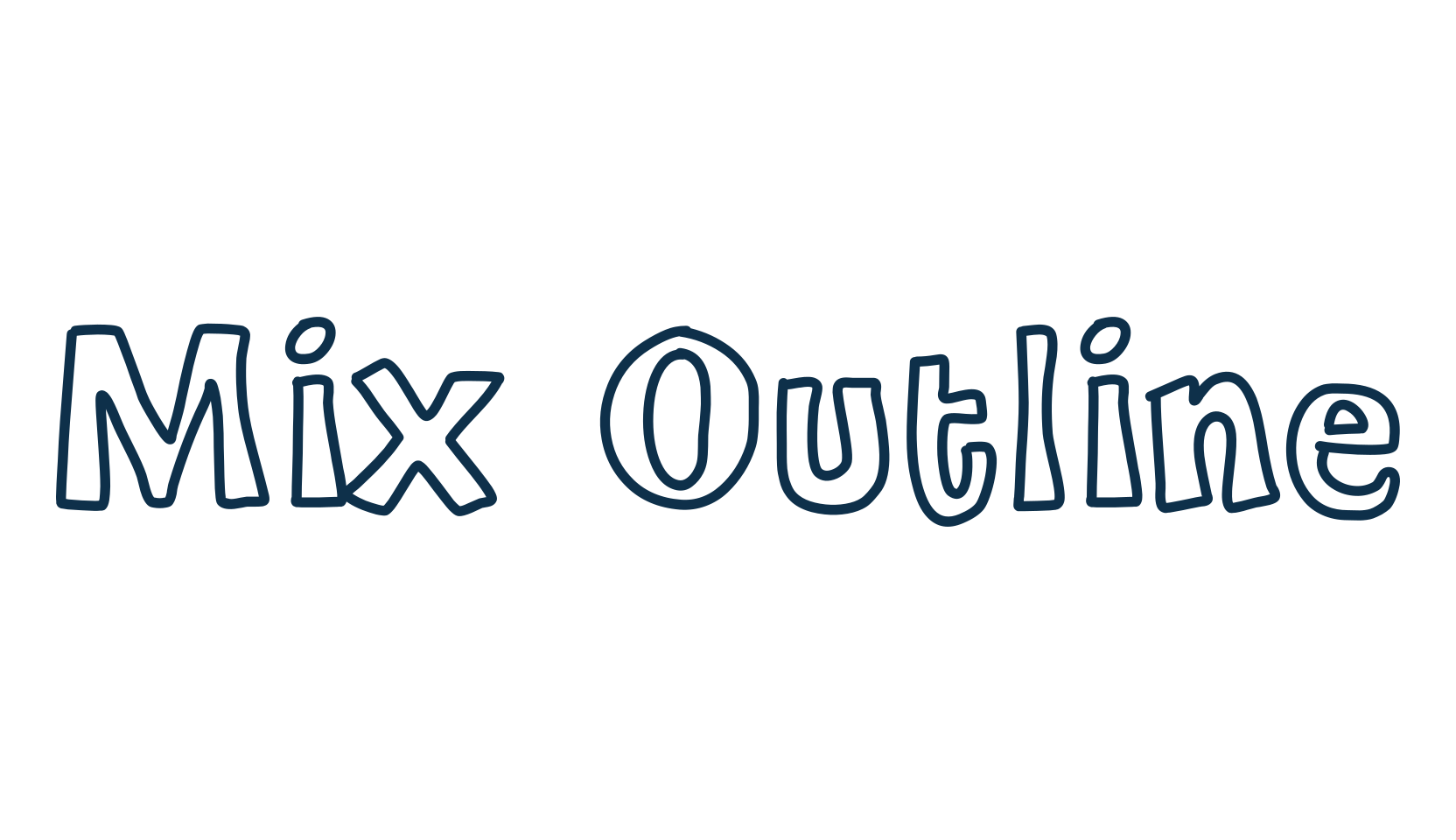 Mix Outline, fancy cartoon decorative font preview