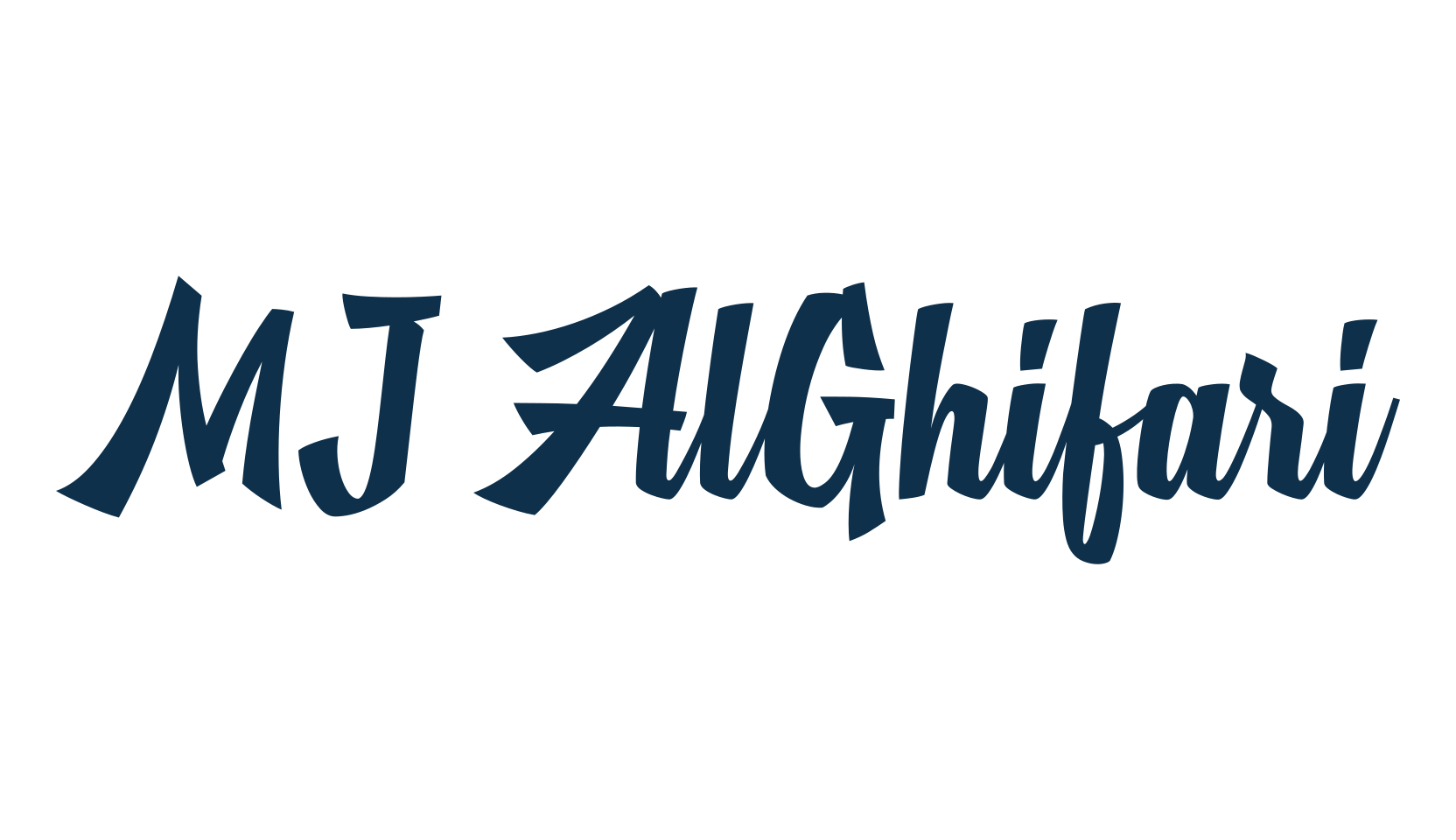 MJ AlGhifari, script brush fancy decorative calligraphy font preview