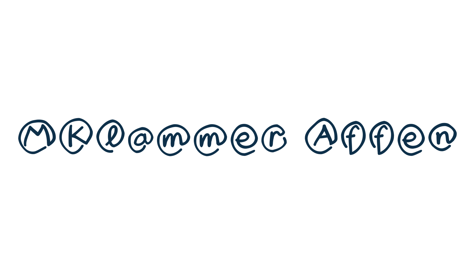 MKlammer Affen, fancy decorative font preview