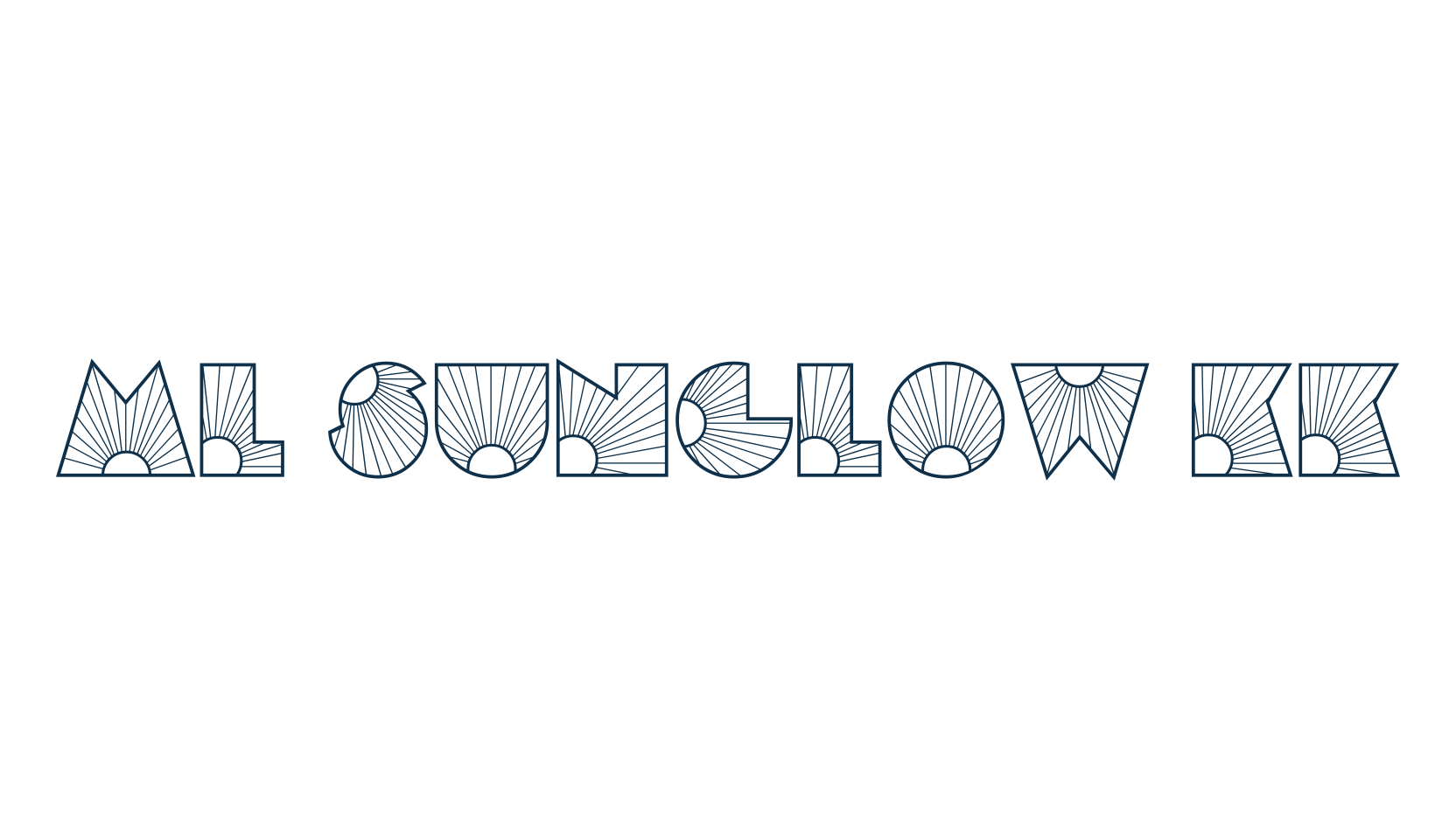 ML Sunglow KK, decorative font preview
