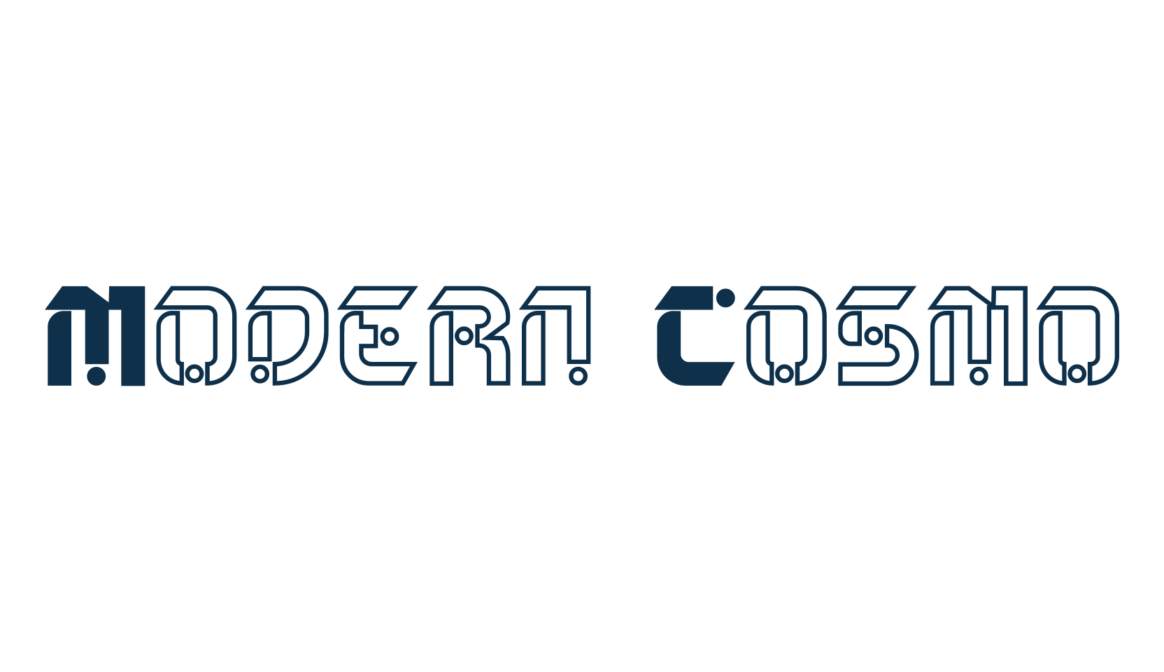 Modern Cosmo, techno sci-fi font preview