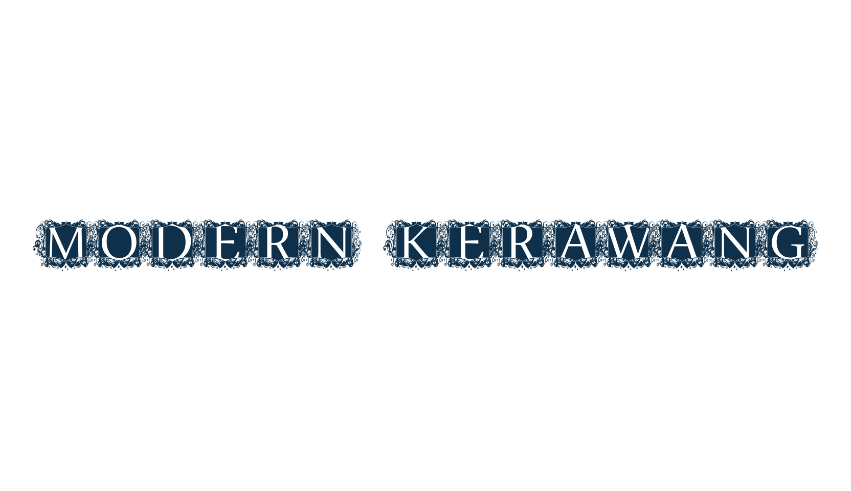 Modern Kerawang, fancy initials decorative font preview