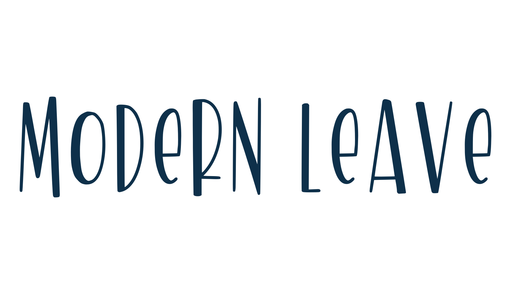 Modern Leave, various font preview