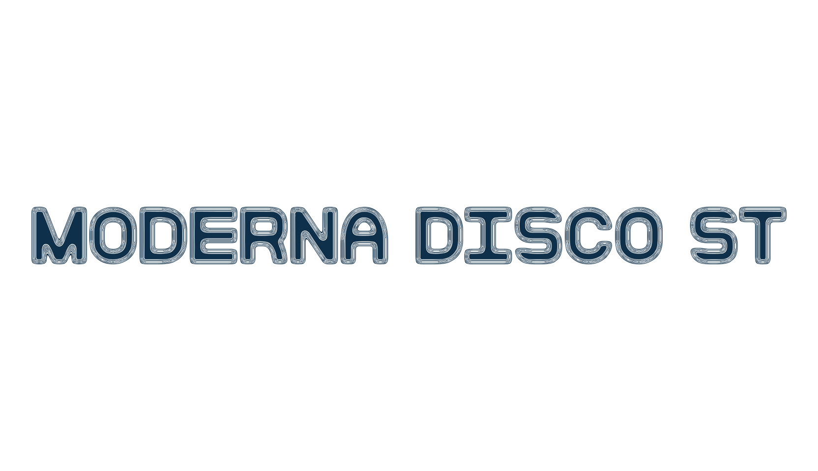 Moderna Disco St, groovy font preview
