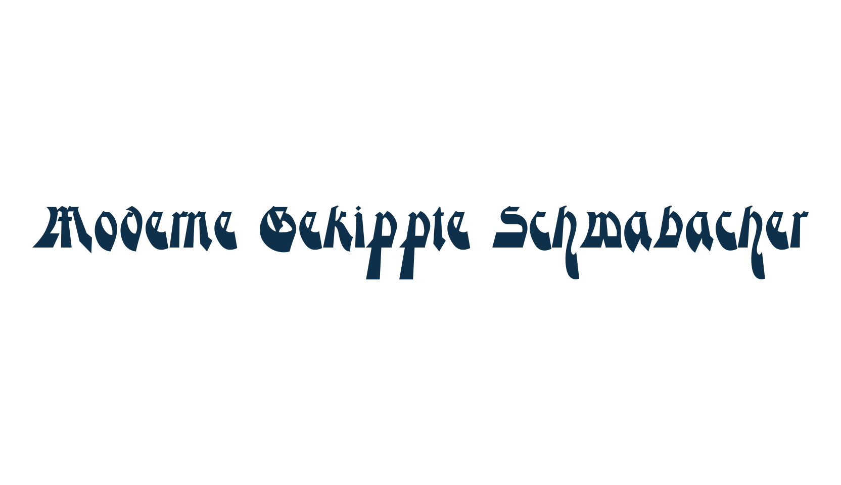 Moderne Gekippte Schwabacher, fancy retro decorative font preview