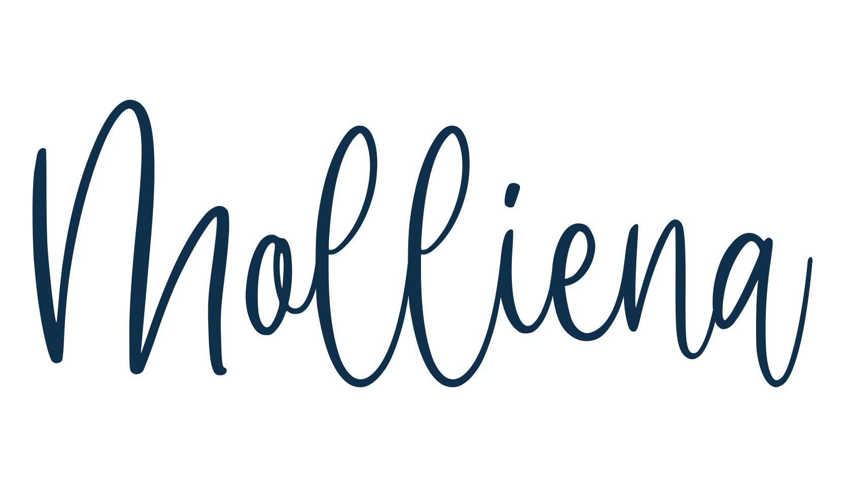 Molliena, script handwritten fancy decorative calligraphy font preview