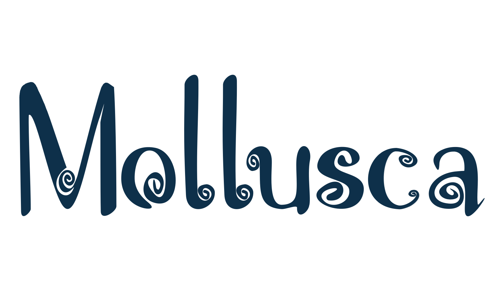 Mollusca, curly font preview