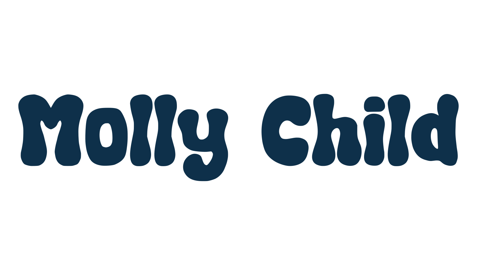 Molly Child, groovy font preview