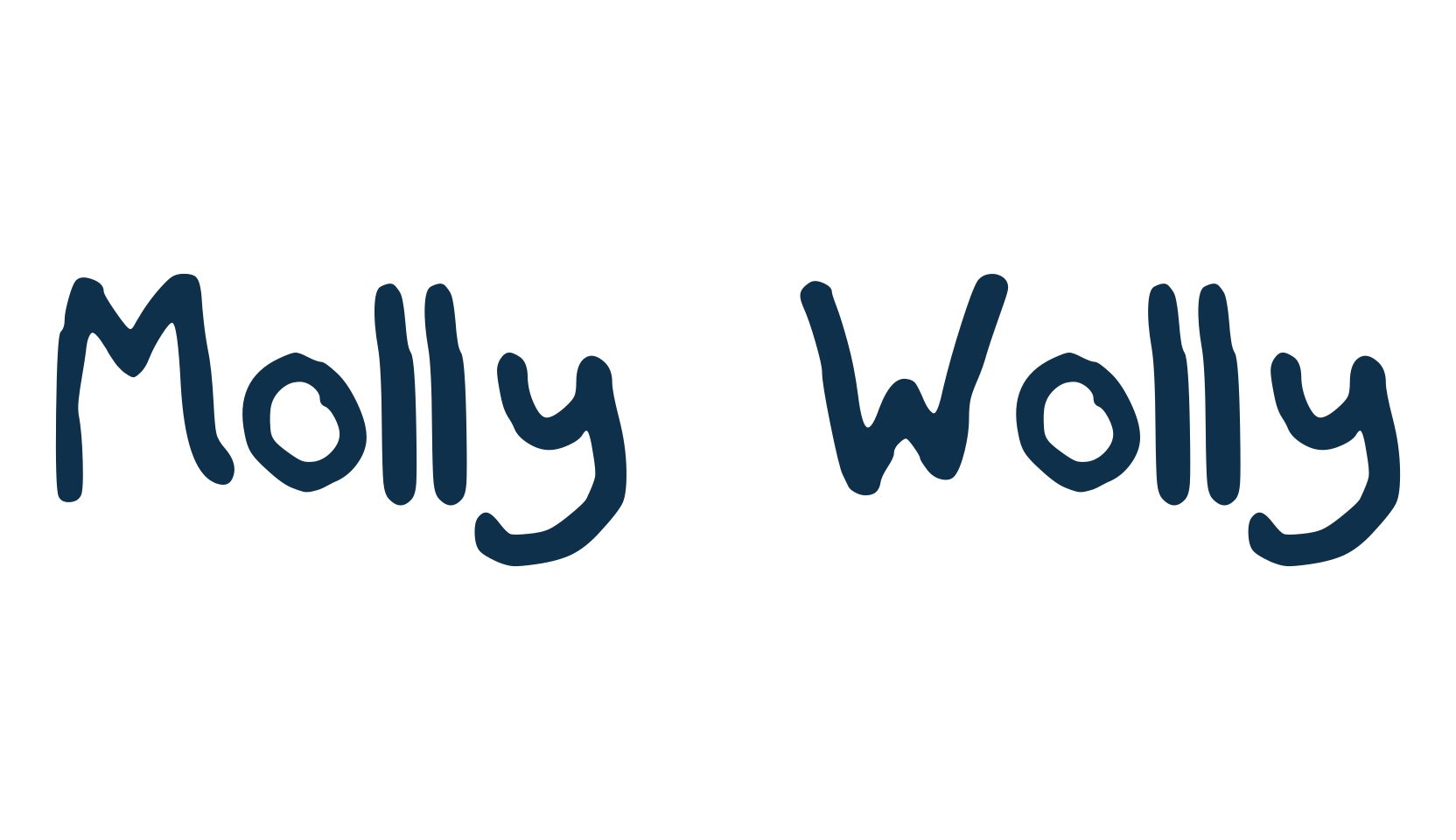 Molly Wolly, script handwritten fancy decorative calligraphy font preview