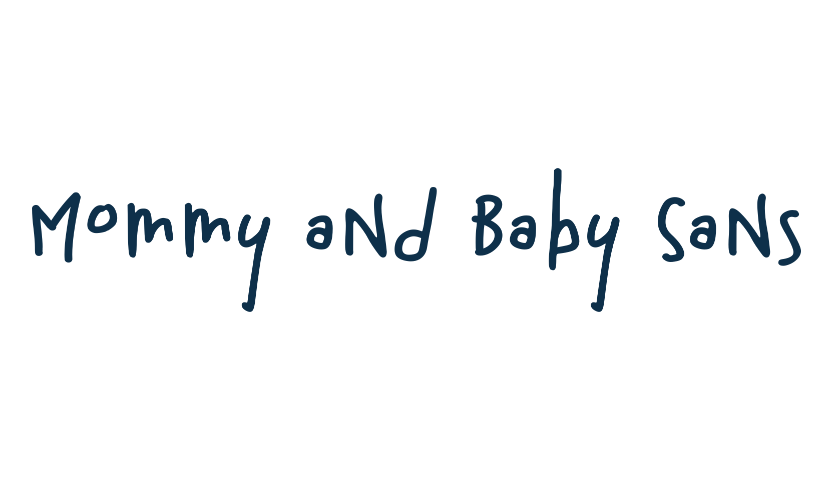 Mommy and Baby Sans, handwriting font preview