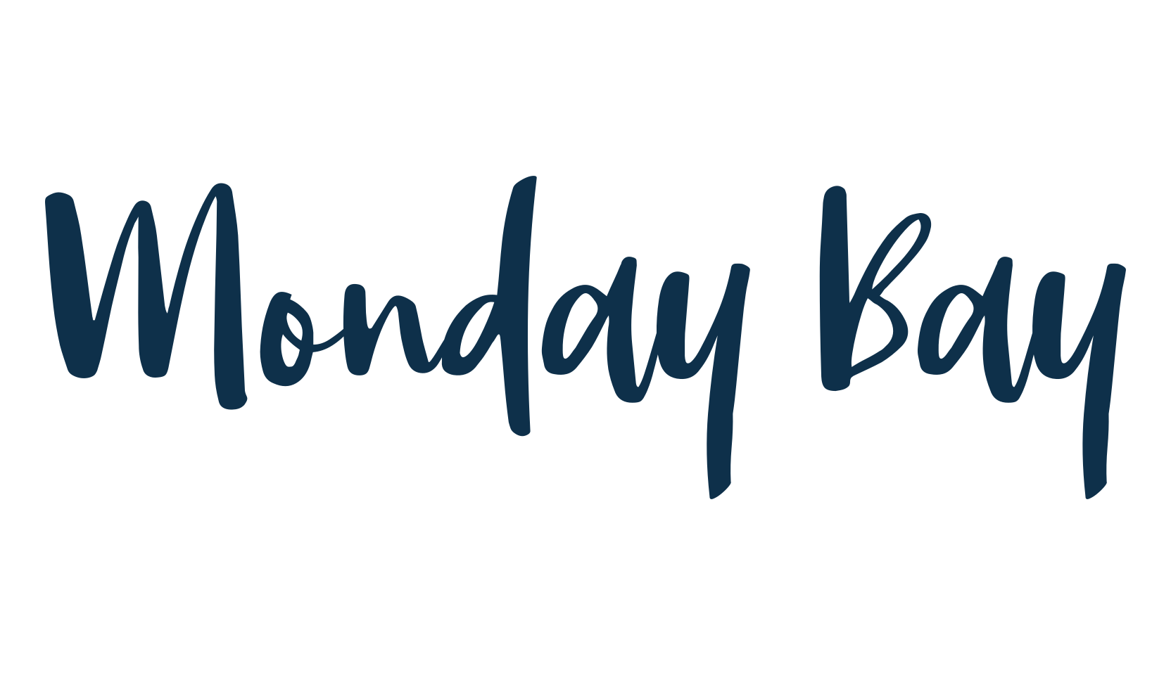 Monday Bay, script handwritten fancy decorative calligraphy font preview