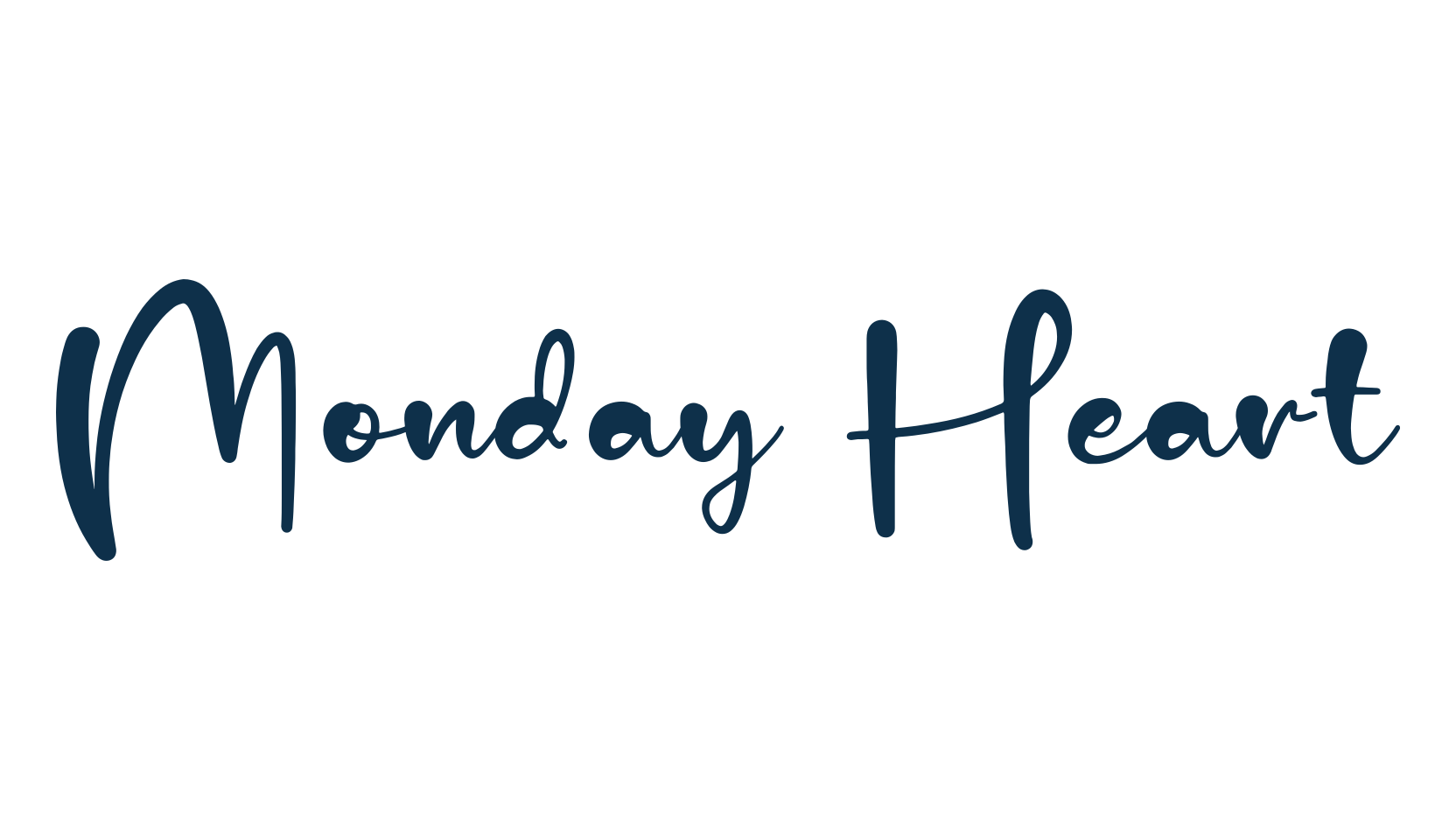 Monday Heart, handwriting font preview