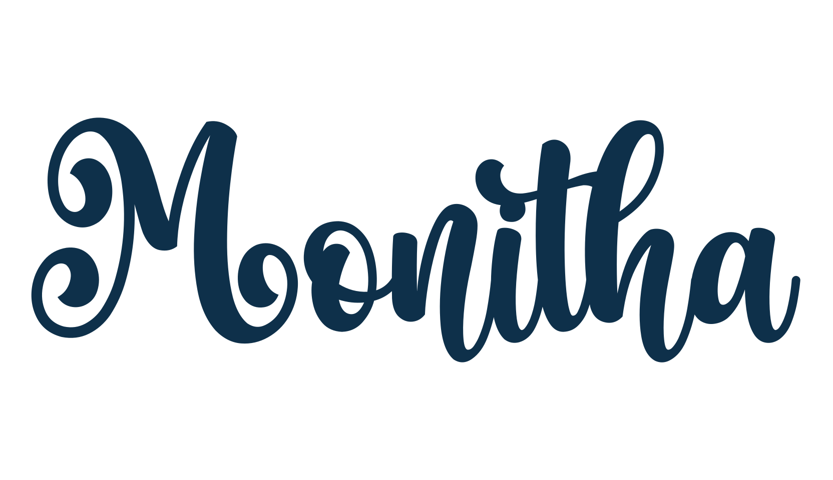 Monitha, script calligraphy fancy decorative font preview