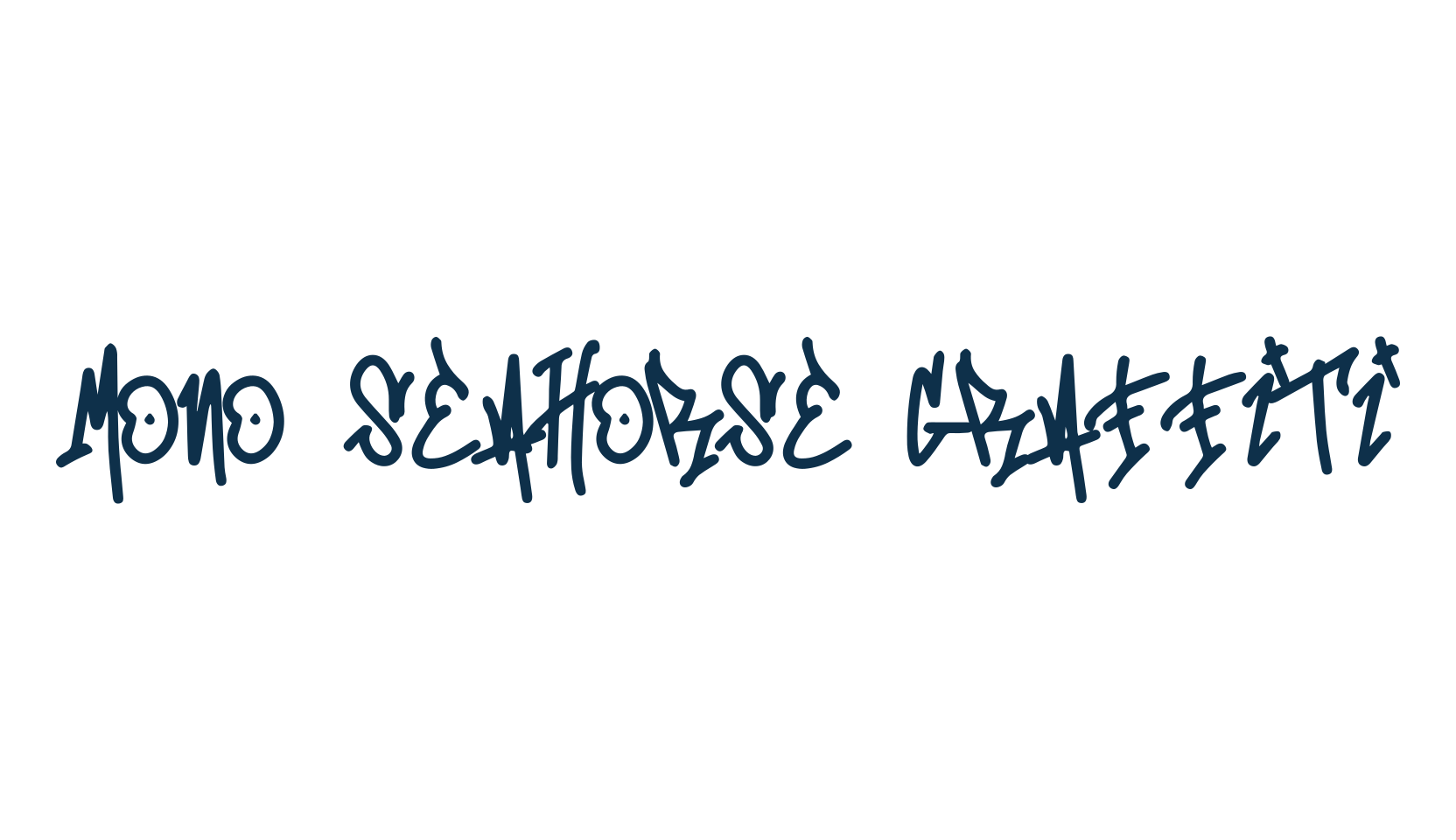 Mono Seahorse Graffiti, graffiti font preview
