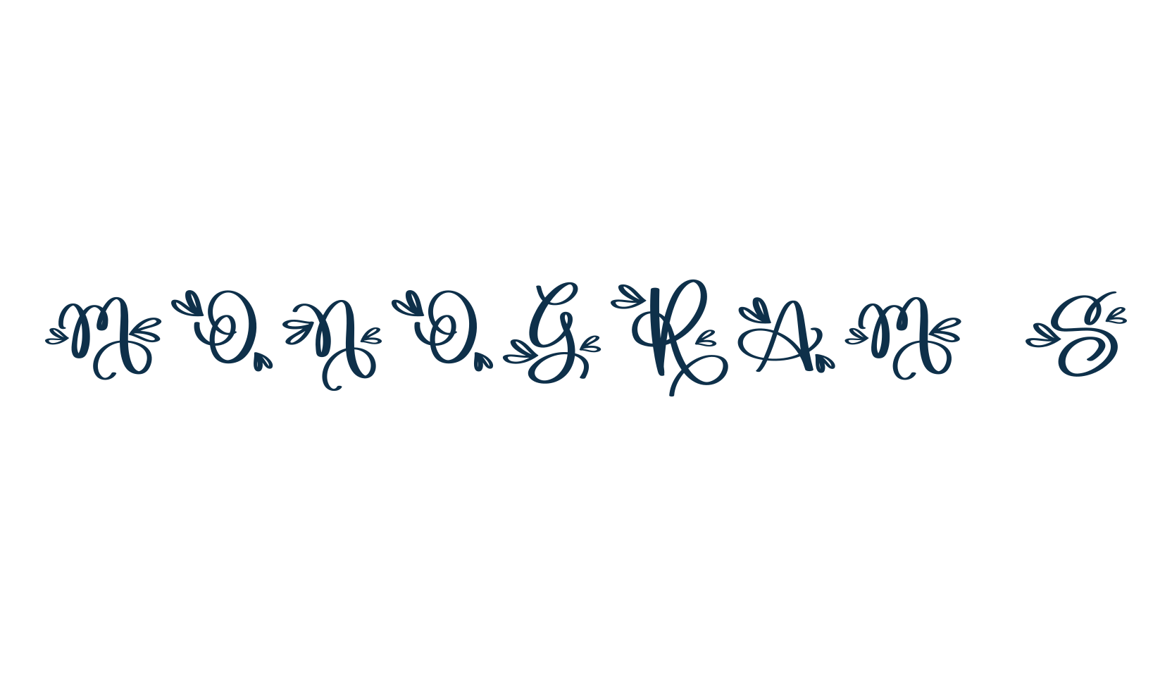 Monogram S, initials font preview