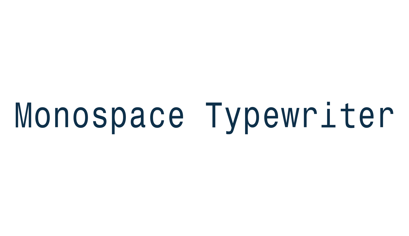 Monospace Typewriter, fixed width font preview