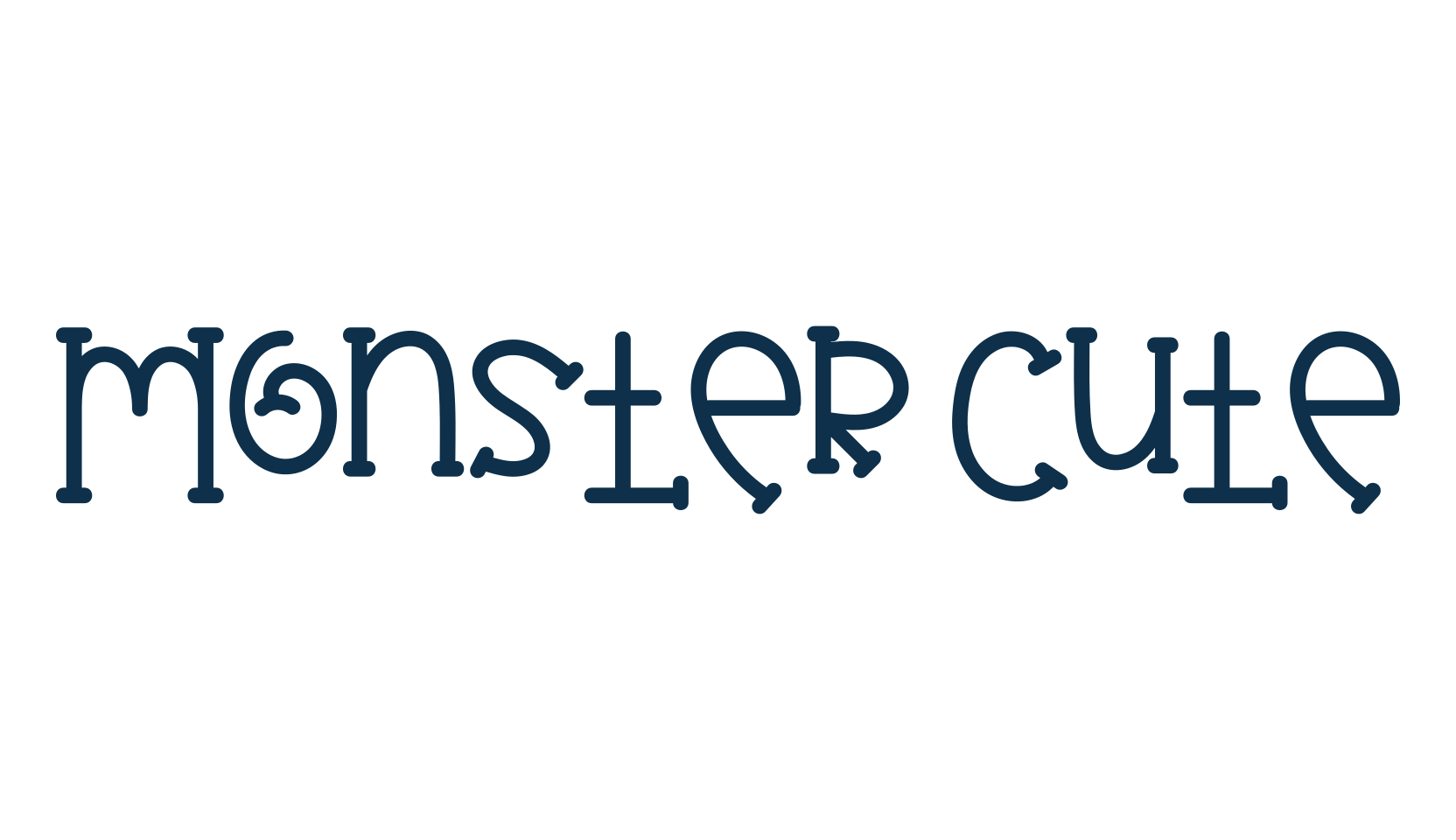 Monster Cute, cartoon font preview