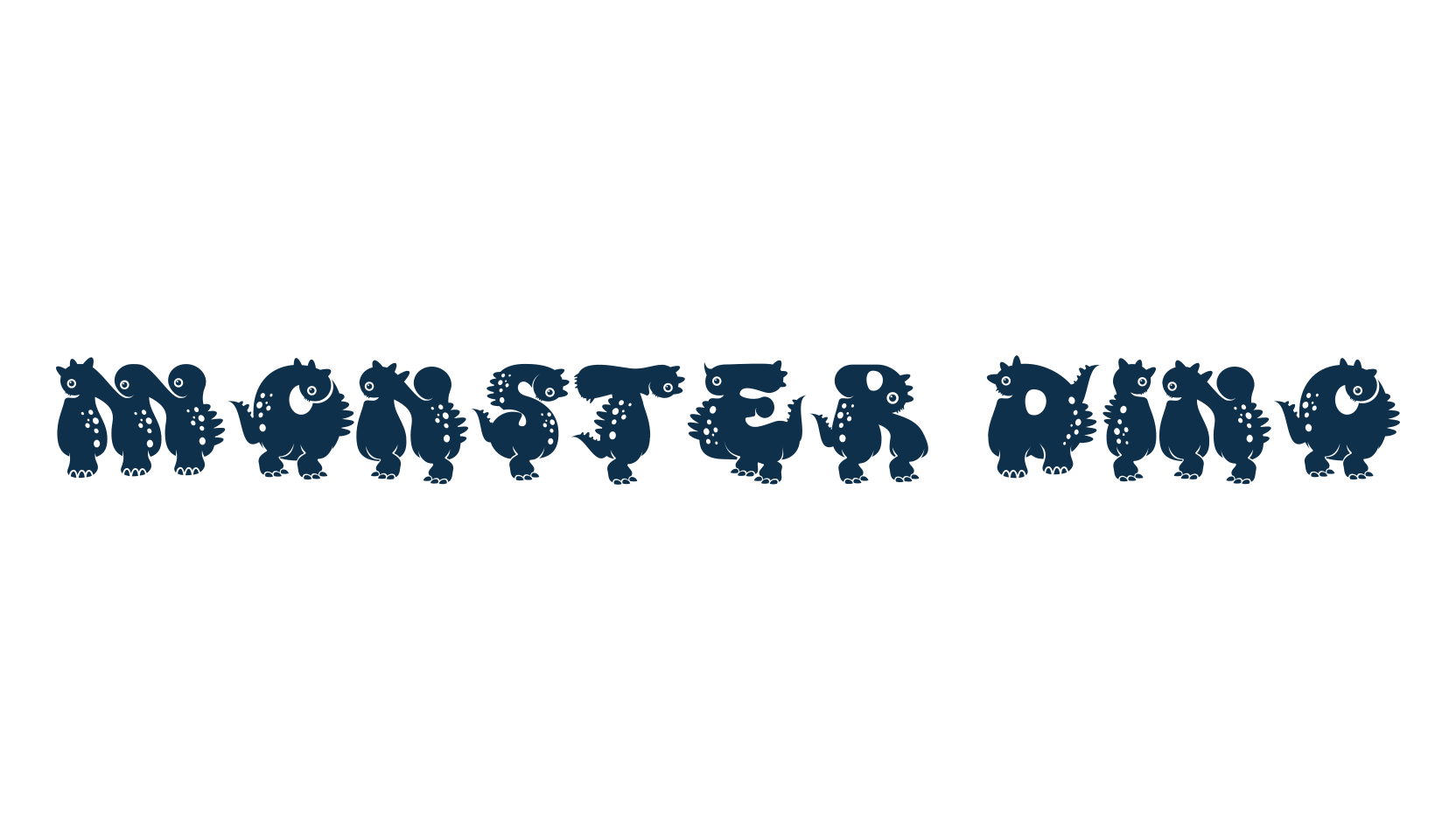 Monster DIno, fancy decorative font preview