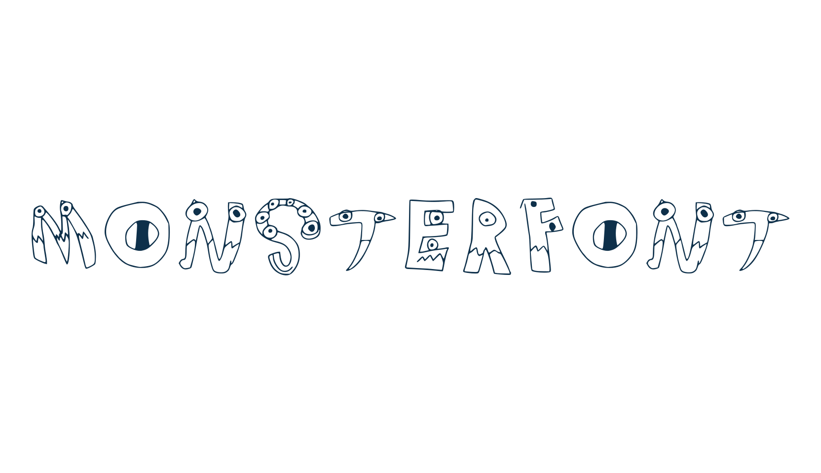 Monsterfont, fancy cartoon decorative font preview