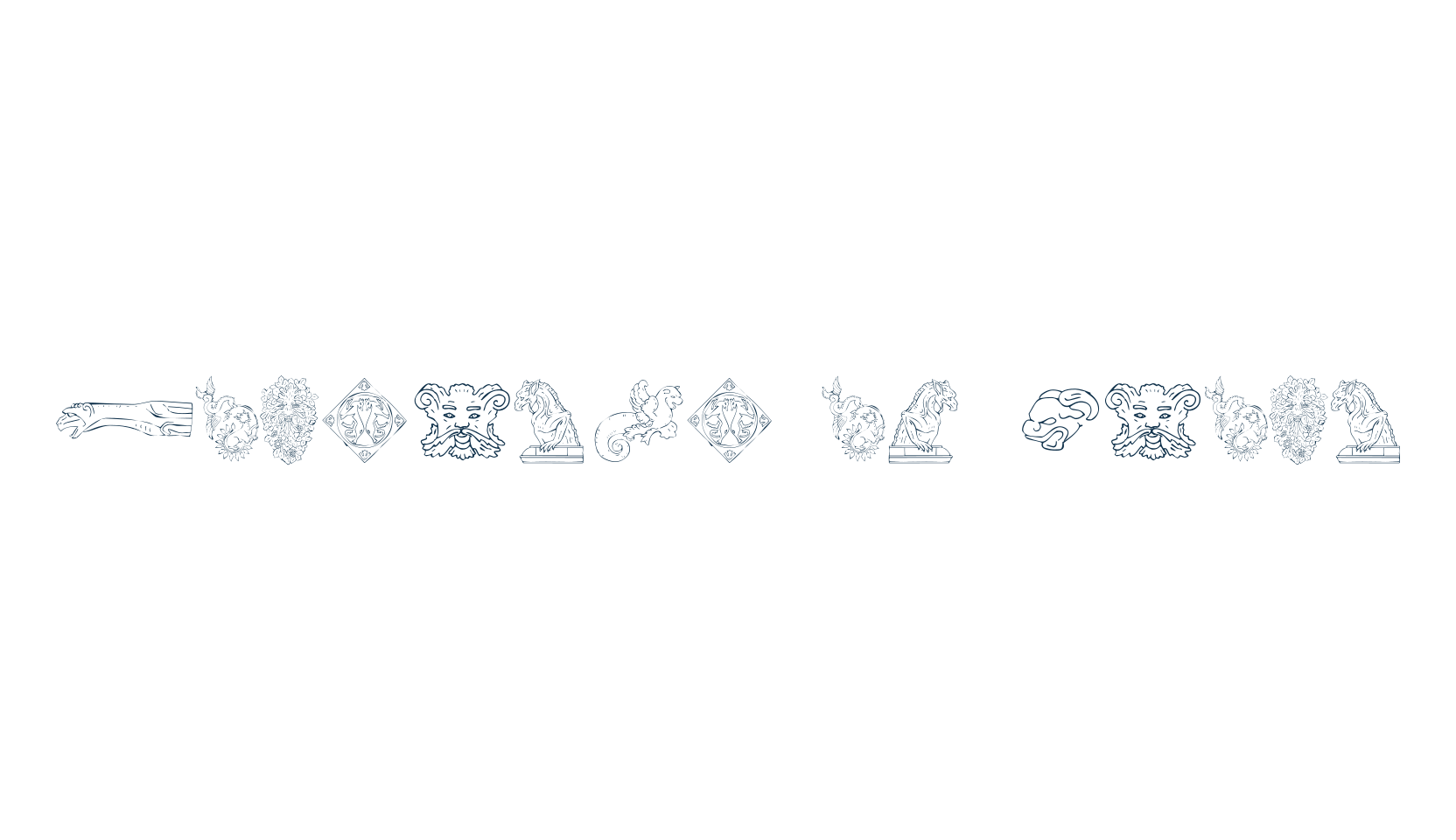Monsters of Stone, fancy decorative font preview