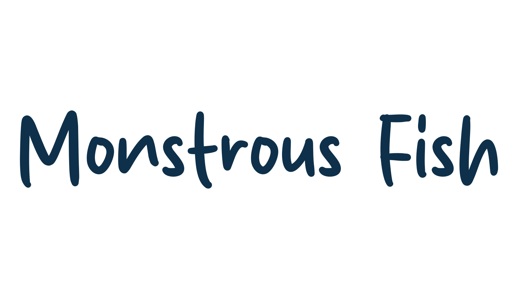 Monstrous Fish, handwriting font preview