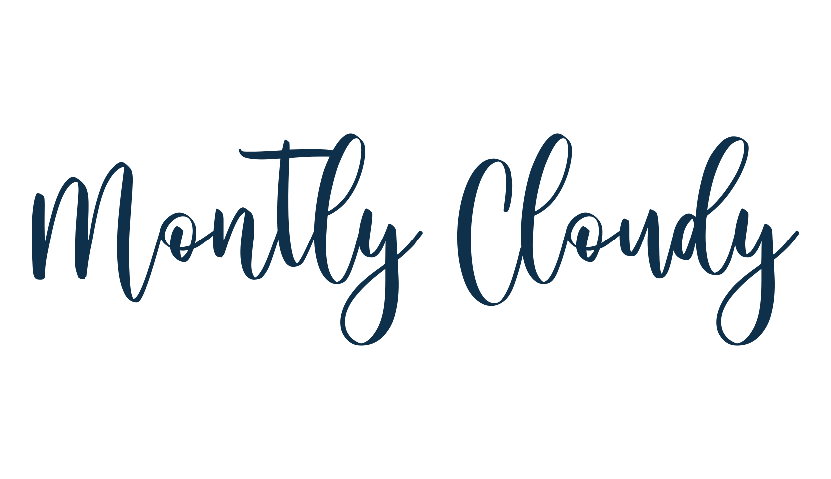 Montly Cloudy, script calligraphy fancy decorative font preview