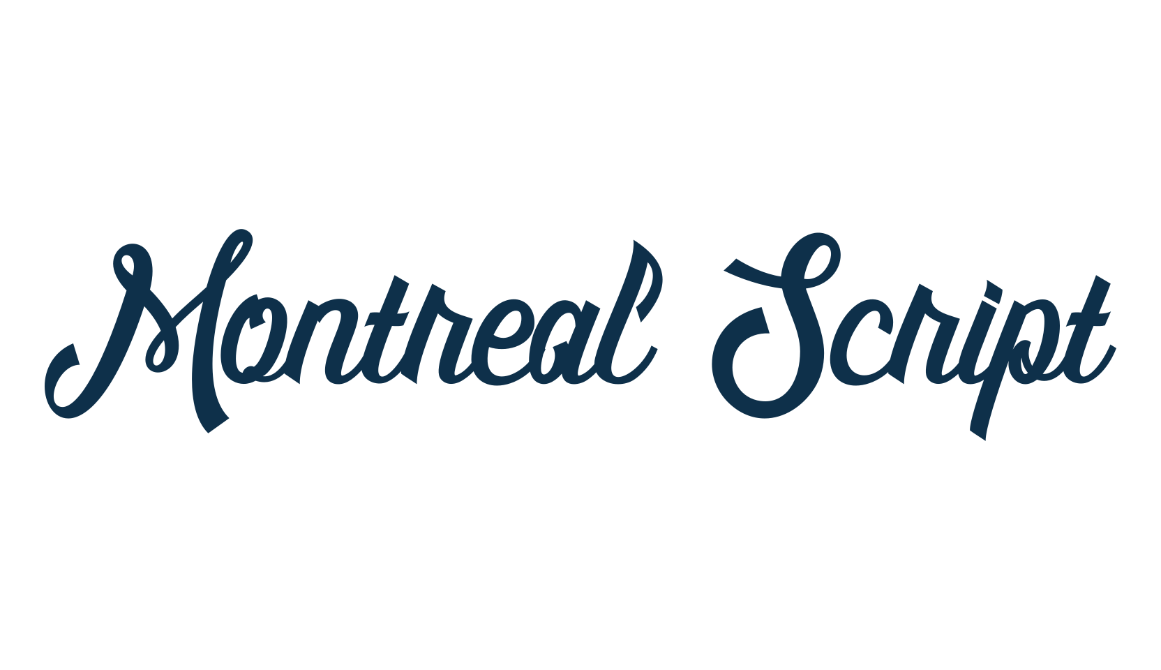 Montreal Script, fancy various decorative script calligraphy font preview