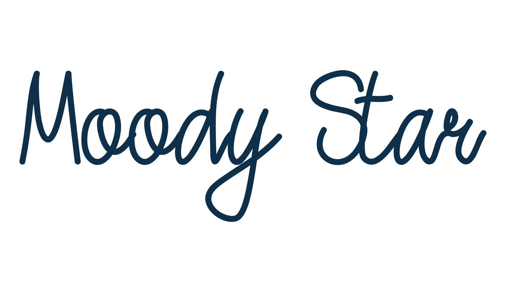 Moody Star, script handwritten fancy decorative calligraphy font preview