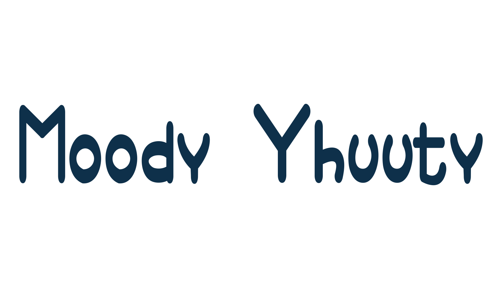 Moody Yhuuty, fancy decorative font preview