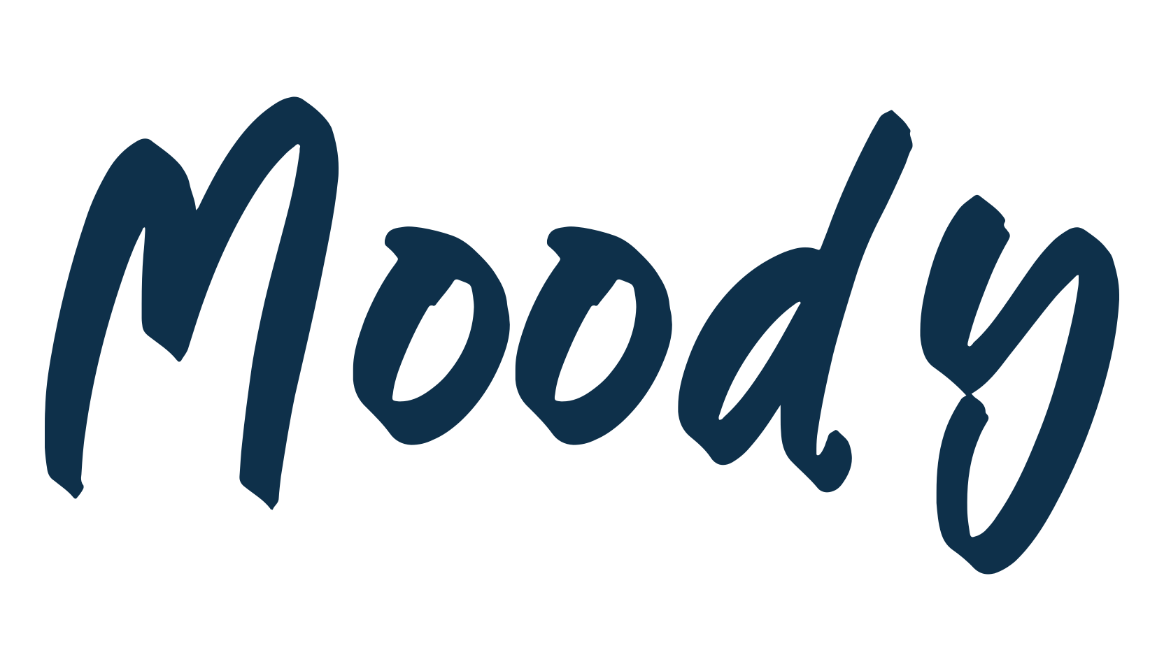 Moody, script handwritten fancy decorative calligraphy font preview