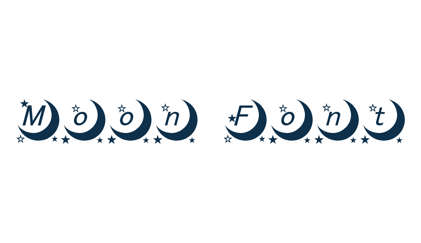 Moon Font, decorative font preview