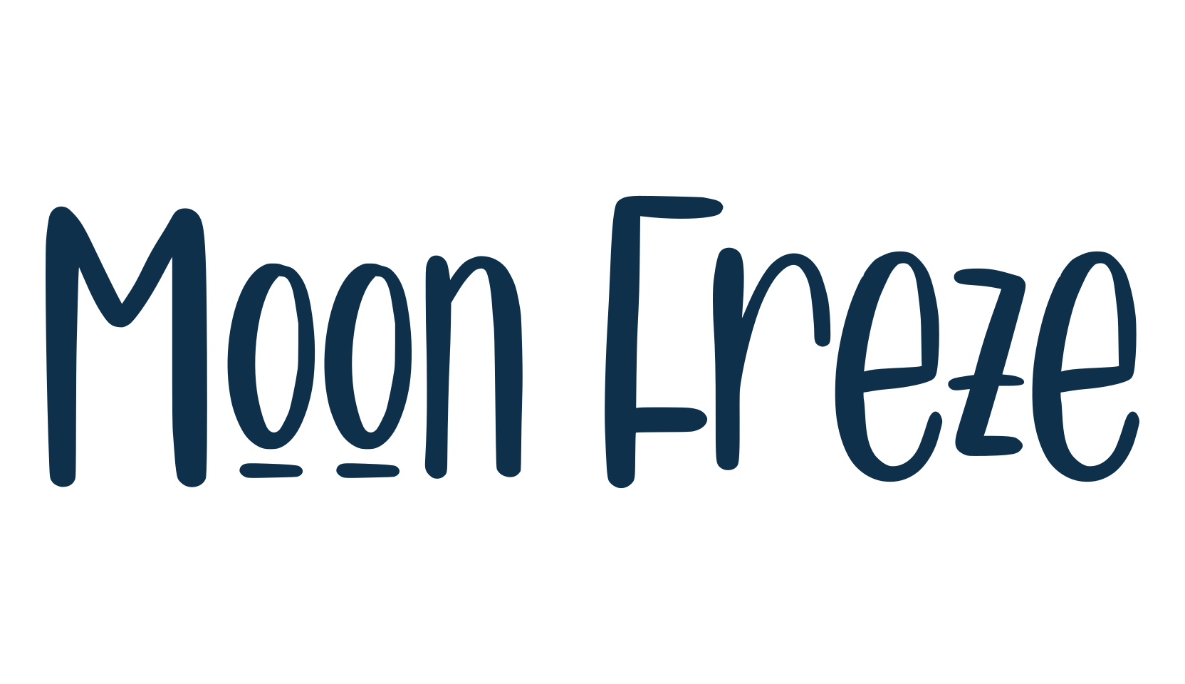 Moon Freze, cartoon font preview