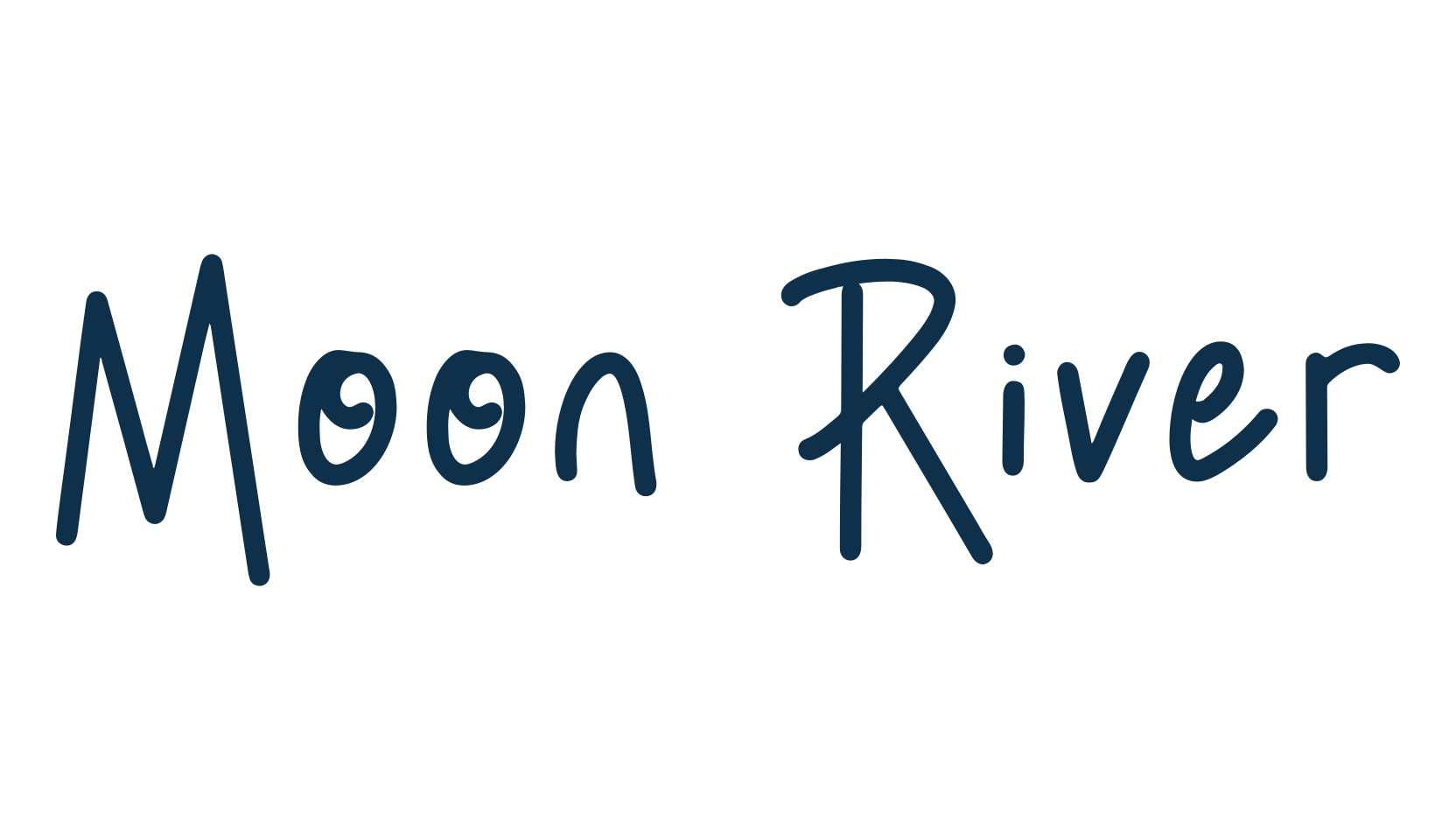 Moon River, handwriting font preview