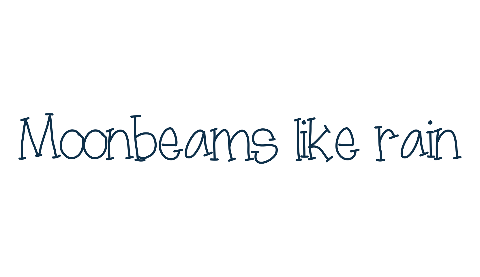 Moonbeams like rain, fancy cartoon decorative font preview