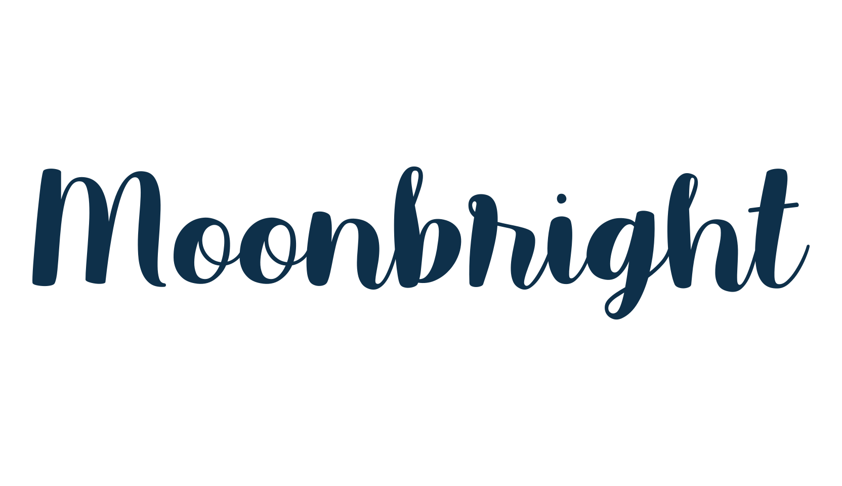 Moonbright, handwriting font preview