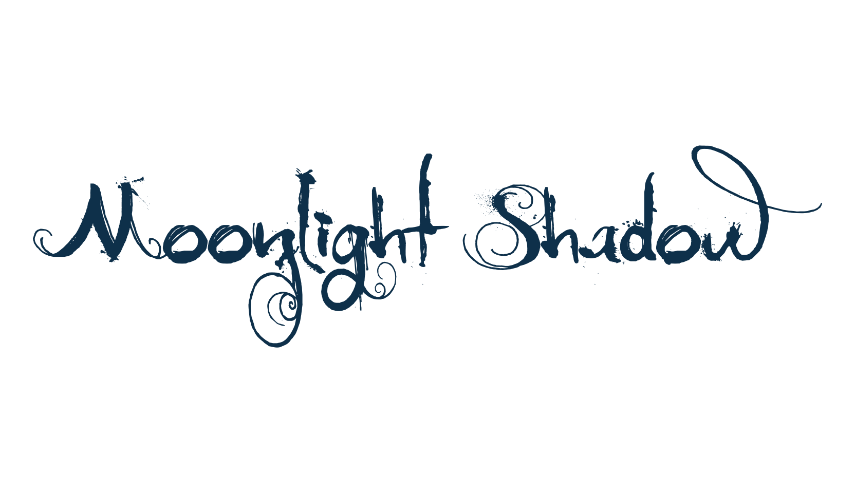 Moonlight Shadow, fancy curly decorative font preview