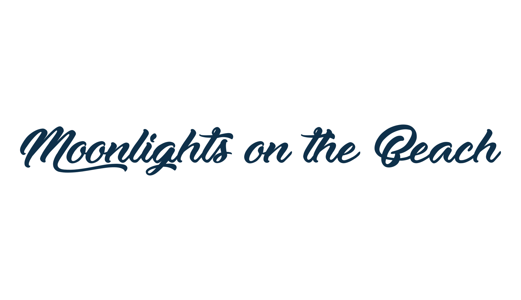 Moonlights on the Beach, script calligraphy fancy decorative font preview