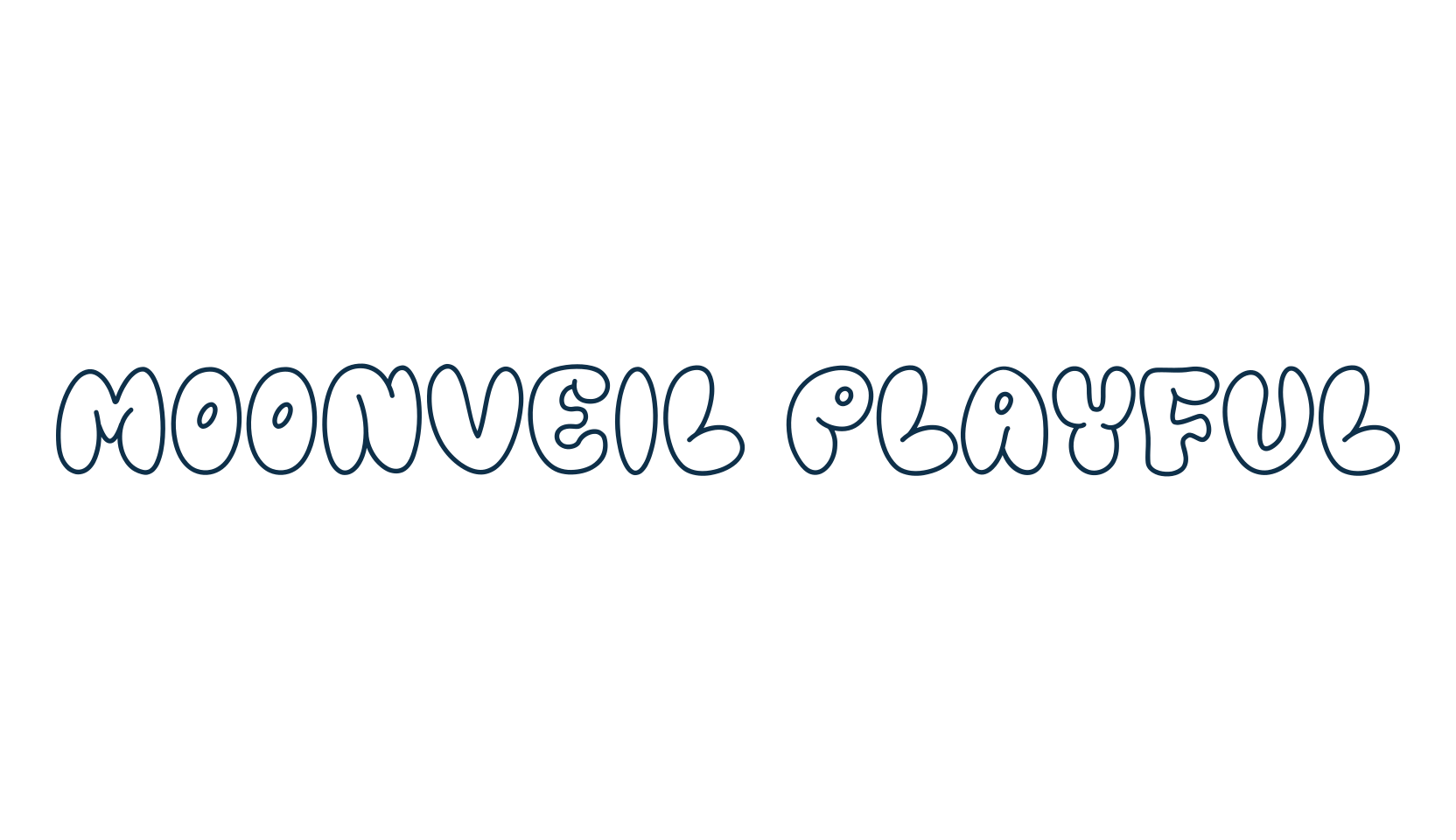 Moonveil Playful, cartoon font preview