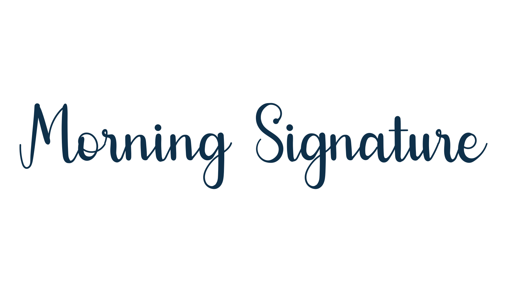 Morning Signature, calligraphy font preview