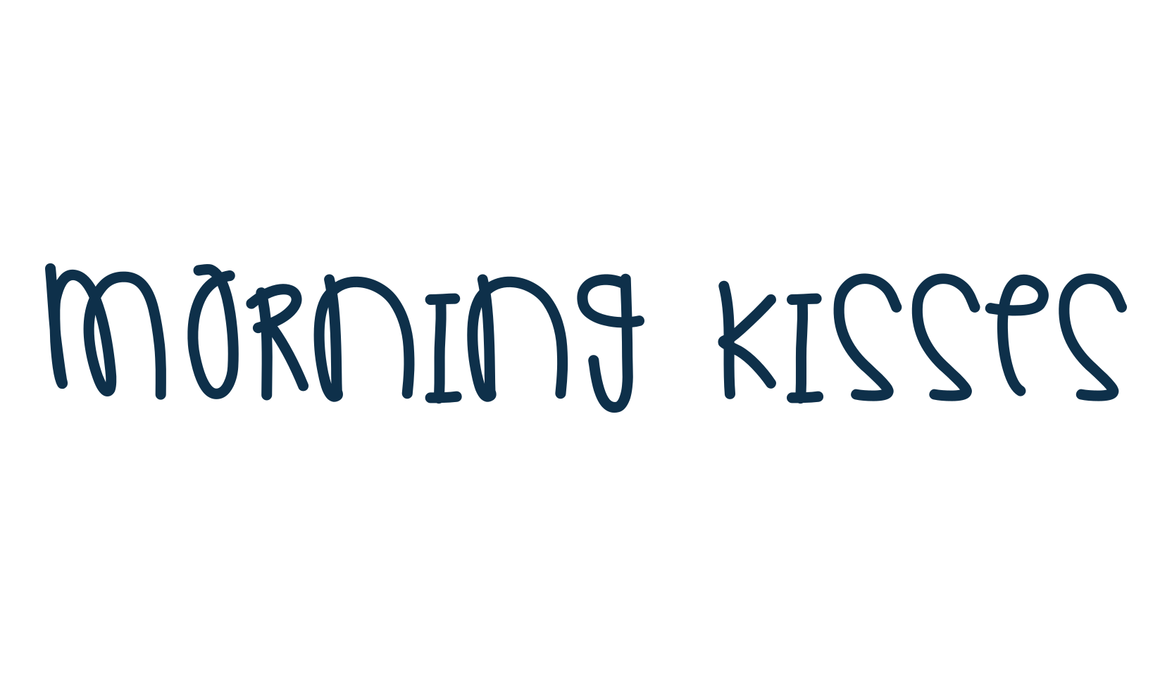 Morning Kisses, handwriting font preview