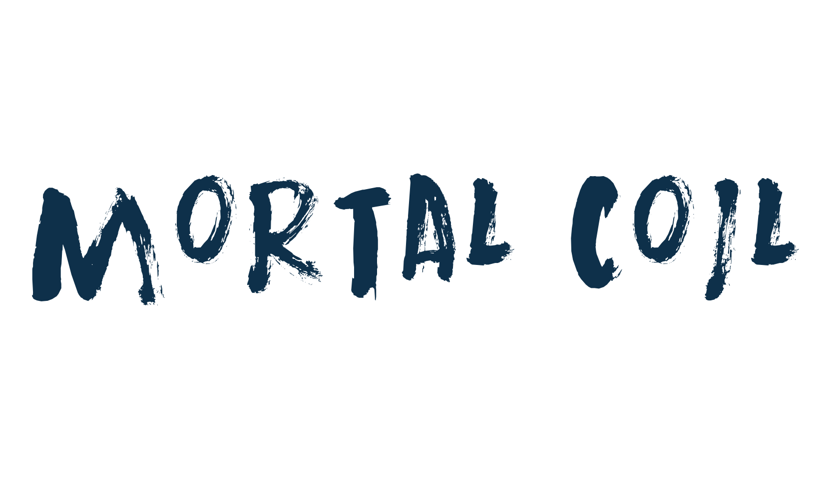 Mortal Coil, script brush fancy decorative calligraphy font preview