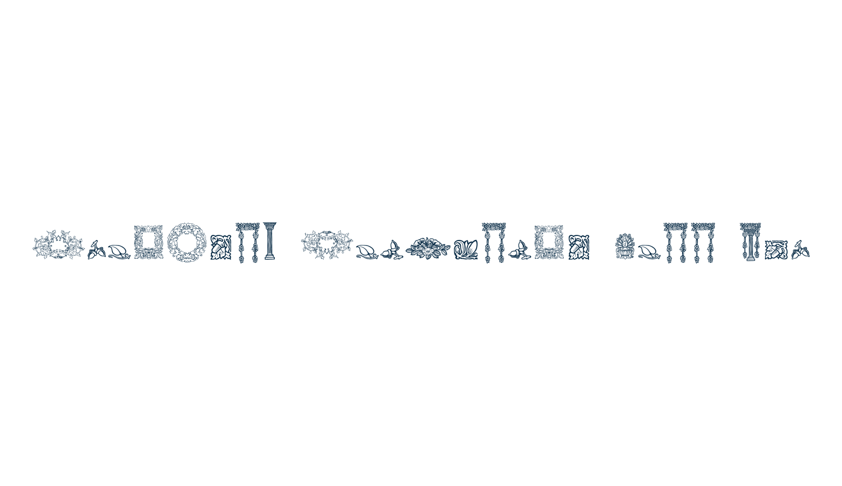 Mortised Ornaments Free Two, fancy decorative font preview