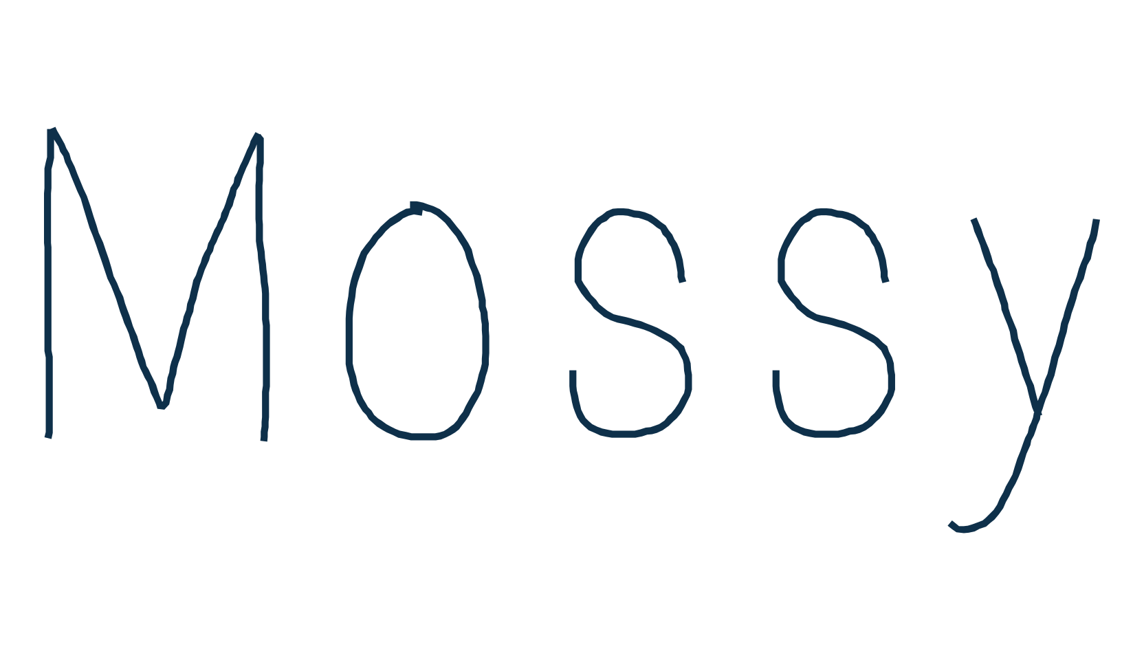 Mossy, handwriting font preview
